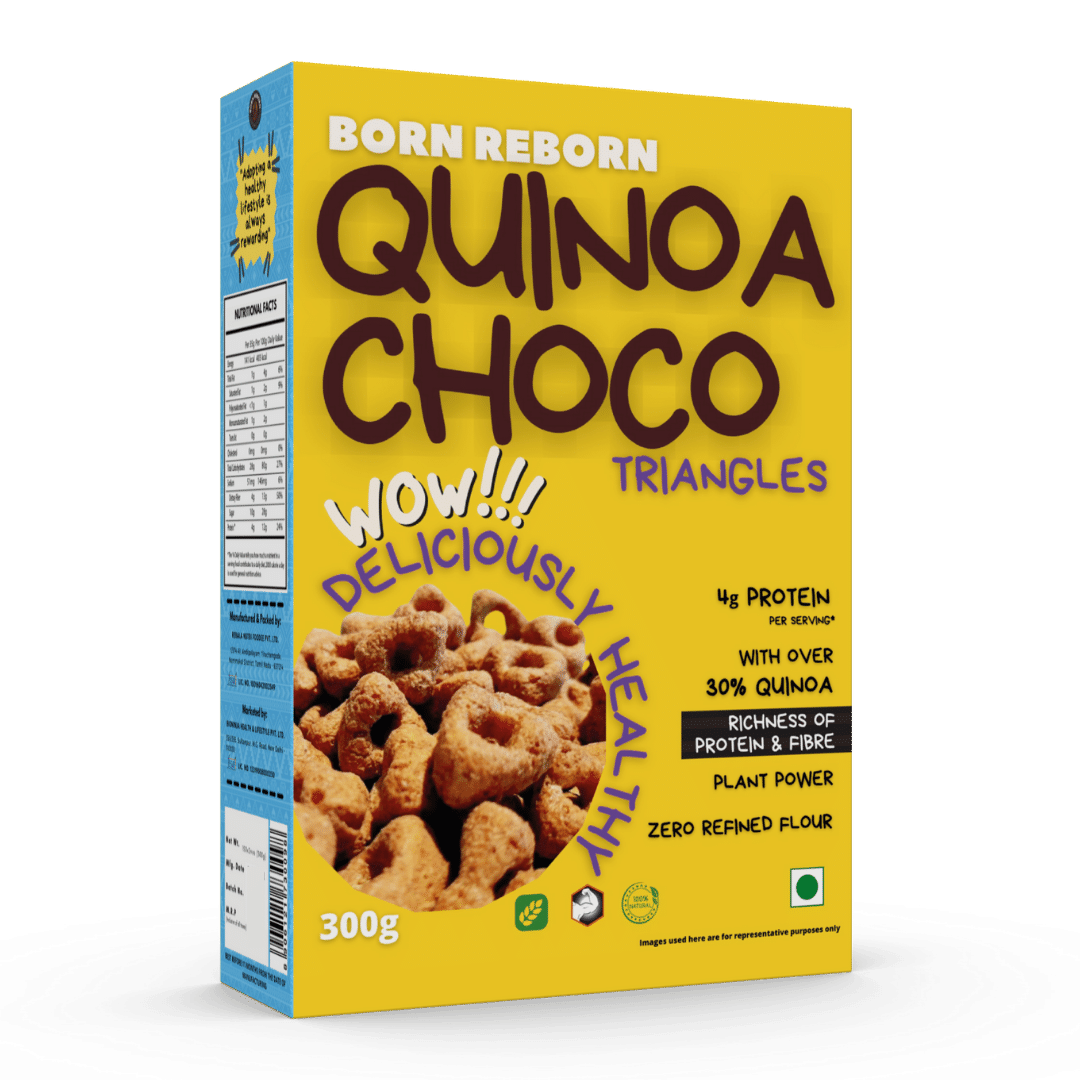 quinoa choco triangles - quinoa breakfast cereal born reborn