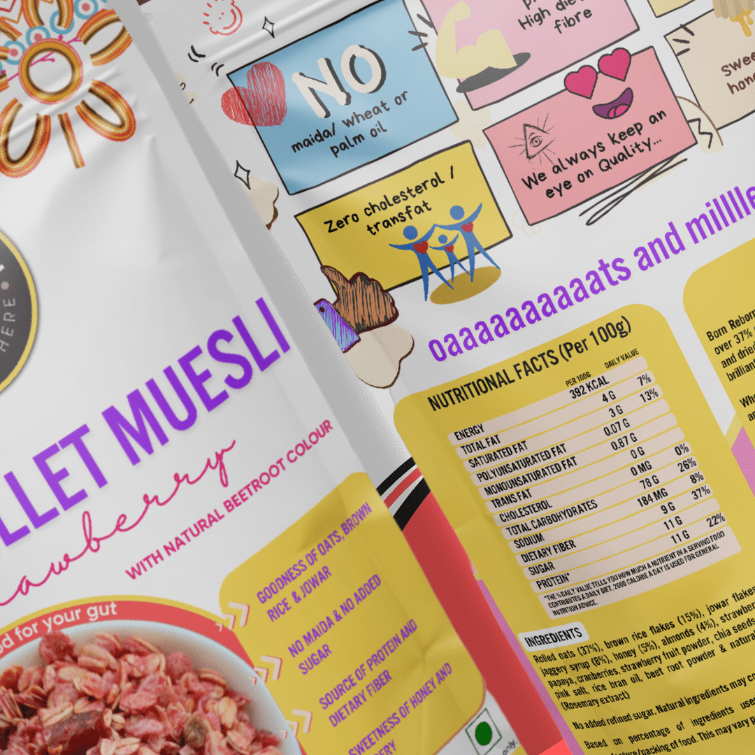 OATS MILLET MUESLI - STRAWBERRY with honey & jaggery (300g)
