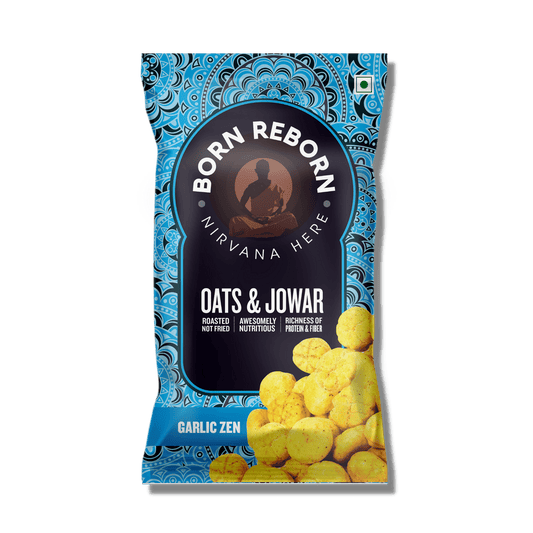 BAKED MILLET SNACKS | Oats & Jowar Puffs - Garlic Zen (30g) - (Pack of 10)