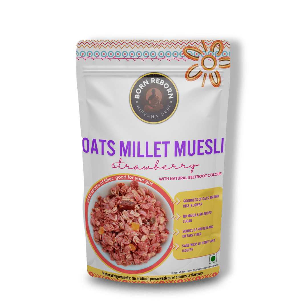 OATS MILLET MUESLI - STRAWBERRY with honey & jaggery (300g)
