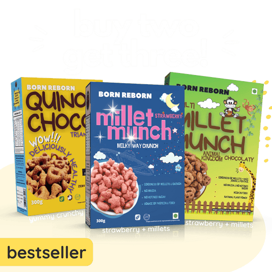Special Offer - BORN REBORN Millet Munch Combo Delight - Buy 2, Get 3